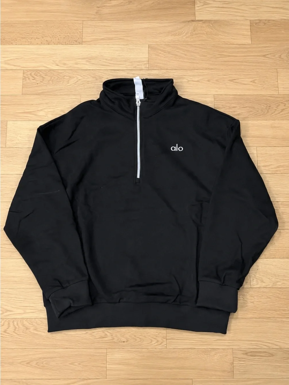 ALO Yoga Men's Black Quarter-Zip Pullover Sweater